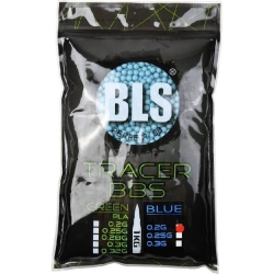 BLS airsoftové nasvetľovacie guličky TRACER 0,20g, 5000 BBs – Modrá