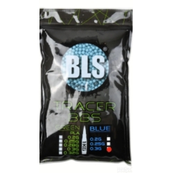 BLS airsoftové nasvetľovacie guličky TRACER 0,30g, 3300 BBs – Modrá
