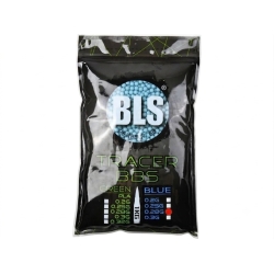 BLS airsoftové nasvětlovací kuličky TRACER 0,28g, 3500 BBs – Modrá