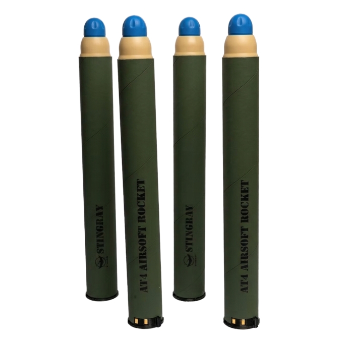 Stingray airsoftové rakety AT4 TAGinn Paladin (4 ks) – Modrá hlavice