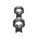VO 34mm montážní kroužky X-ACCU (6 šroubů), střední - Černá