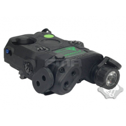 AN/PEQ15 Upgrade Version - bílá LED svítilna + zelený laser s IR krytkami + IR přísvit, černý