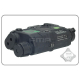AN/PEQ15 Upgrade Version - bílá LED svítilna + zelený laser s IR krytkami + IR přísvit, černý