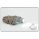AN/PEQ15 Upgrade Version - bílá LED svítilna + zelený laser s IR krytkami + IR přísvit, pískový