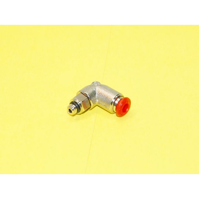 Pravoúhlá rychlospojka pro hadici 4mm se závitem M5 samec