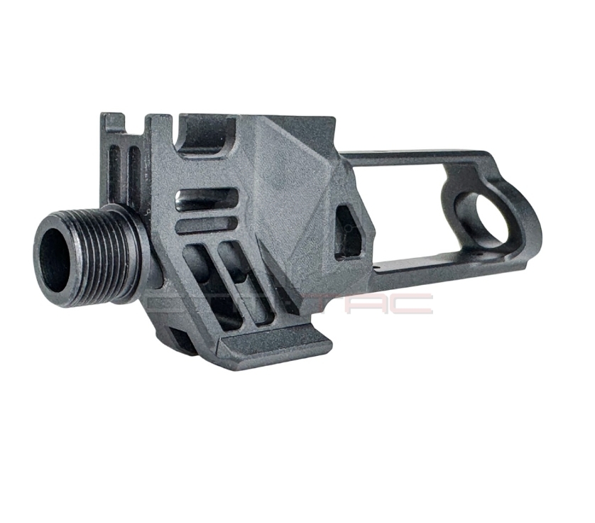 Black SHARK Cutout compensator with installed threaded barrel