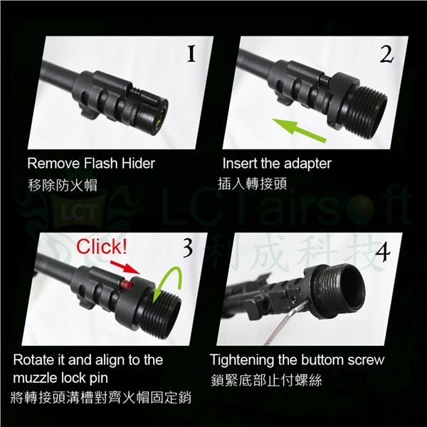 LCT PK-404 adaptér tlmiča 14 mm CCW na 24 mm CW
