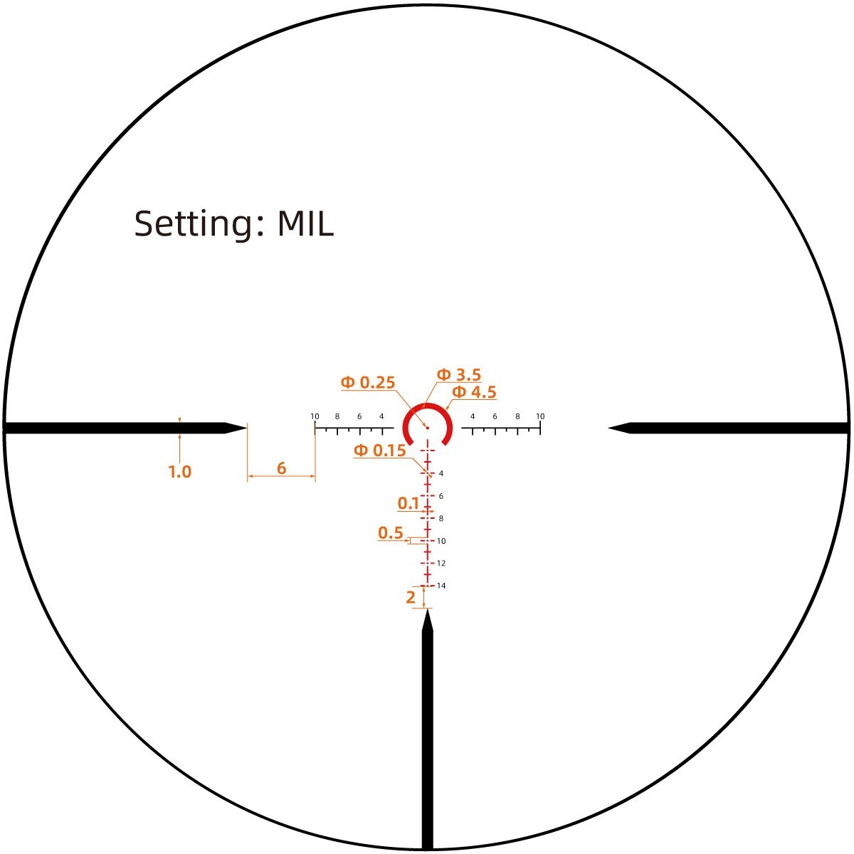 VTA-9 MIL reticle