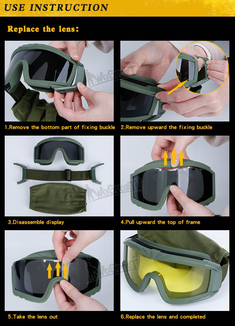 WoSporT Desert Storm lens replacement