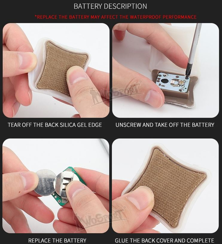 WoSporT taktické poziční světlo II výměna baterie