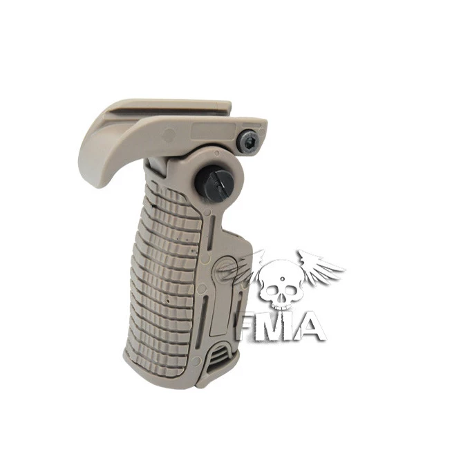 FMA Adjustable Folding Grip FGGK-S on RIS Rail - Tan