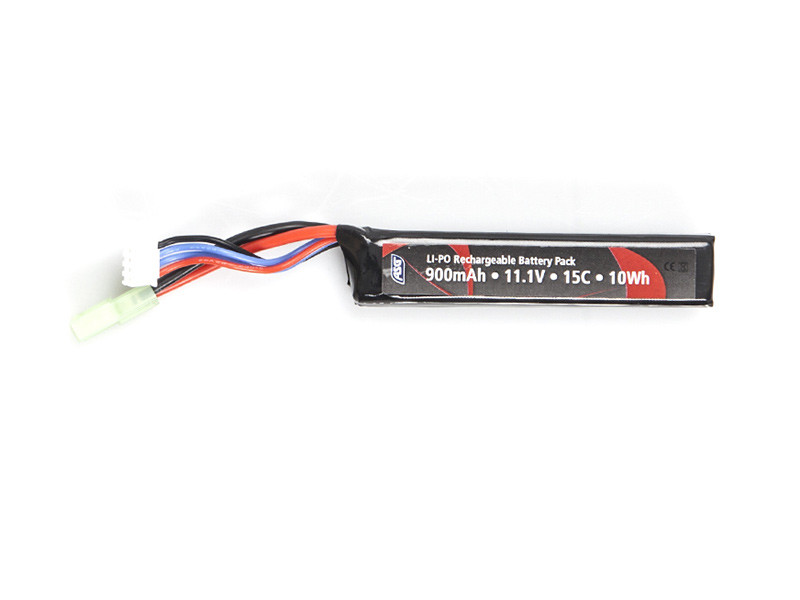Levně ASG Li-Pol baterie ASG 11,1V 900mAh, 15C - Mini stick (jednodílná, krátká)