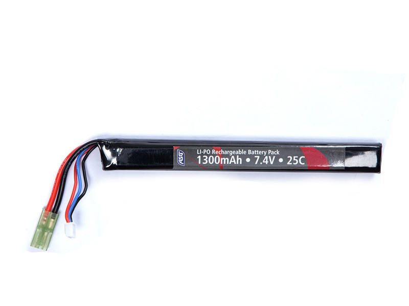 ASG Li-Pol baterie ASG 7,4V 1300mAh, 25C - Stick (jednodílná)