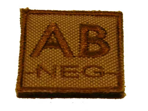 NONAME ID. Krevní skupiny na suchý zip AB-NEG - písková