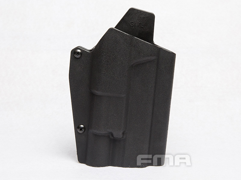 Levně FMA Opaskové plastové pouzdro - holster pro Glock se svítilnou, dlouhé, černé