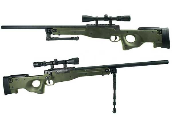 L96 Sniper - olivová  plus  dvojnožka  plus  optika