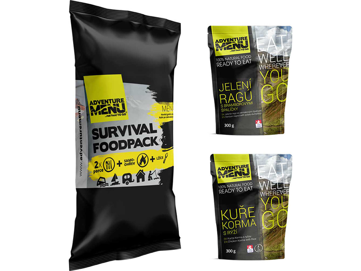 Adventure Menu Survival foodpack IV - Jelení ragů + Kuře Korma