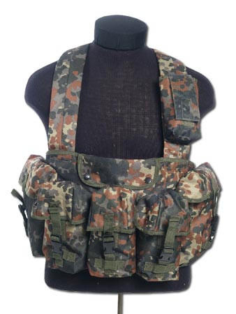 Miltec Vesta taktická CHEST RIGG 6 kapes FLECKTARN