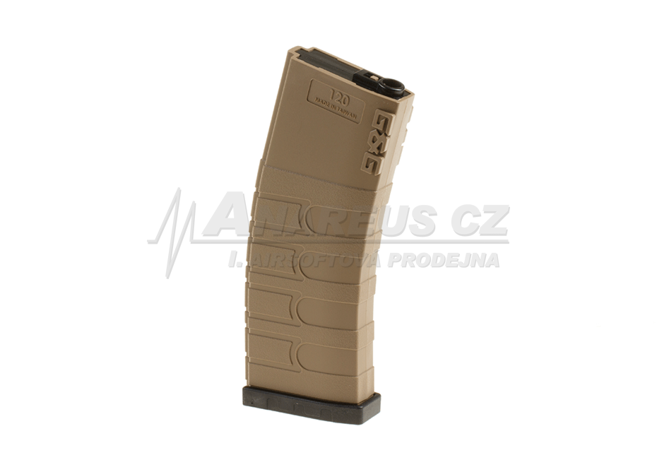 Zásobník G a G na 120 ran pro M4/M16, tlačný, FDE/BK