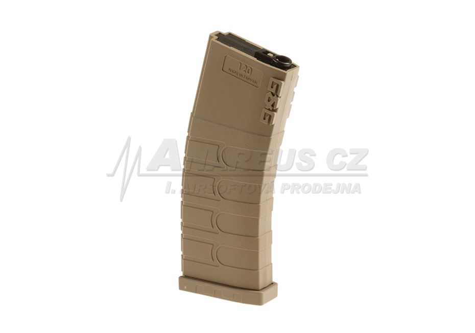 Zásobník G a G na 120 ran pro M4/M16, tlačný, Dark Earth