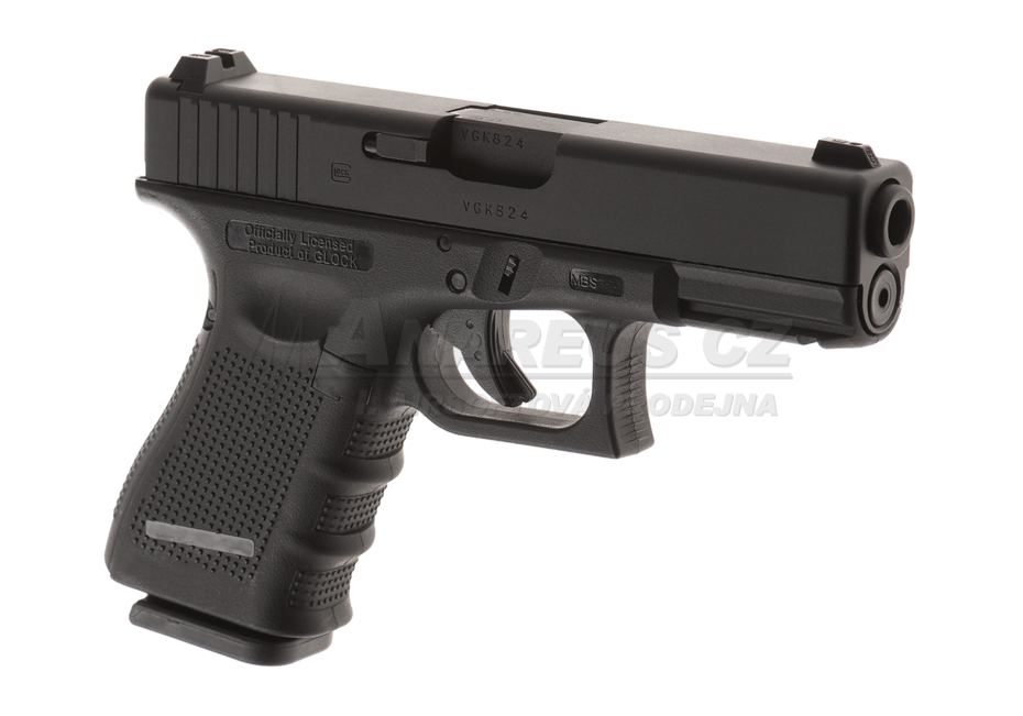 Levně UMAREX Glock 19 Gen4 - kovový závěr, blowback - černý (Glock Licensed)