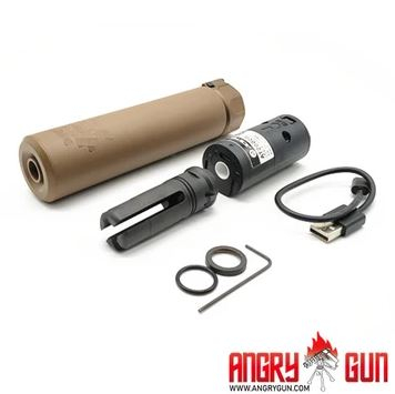Angry Gun nasvětlovací tlumič QD SOCOM556 s ražením, 14- mm (CCW) - Písková