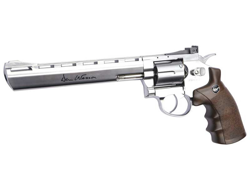ASG CO2 revolver Dan Wesson 8", 4,5mm ocelové kuličky - Stříbrná