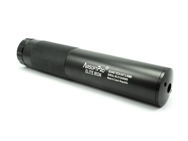 AirsoftPro CNC hliníkový tlumič A.E.I. 210 x 40 mm
