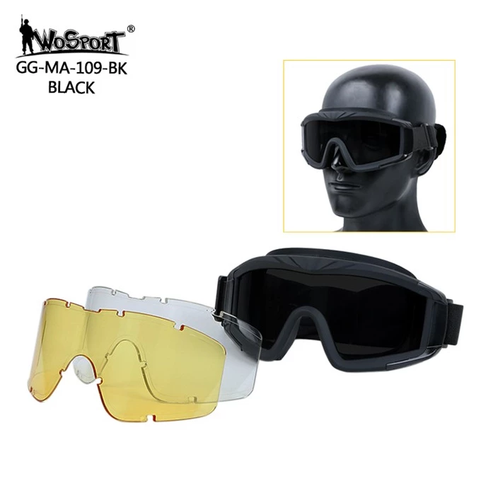 WST Desert Storm Goggles, Lenses set Black