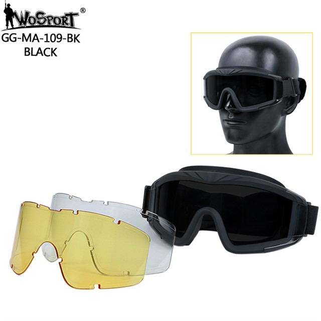 Wosport Ochranné brýle Desert Storm - černé