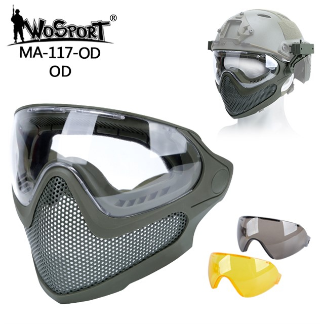 Wosport Pilot ochranná maska - zelená