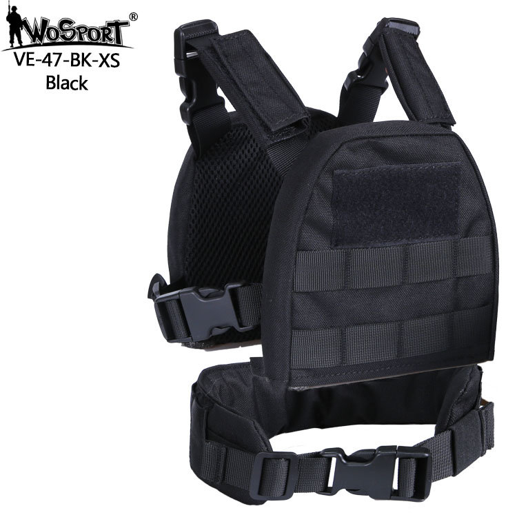 WST dětský MOLLE nosič plátů - Černá