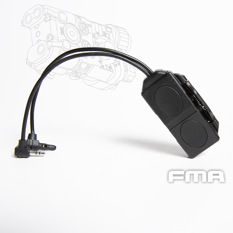 FMA duální spínač Dual Switch PEQ, konektory Laser Plug a 2,5 mm bez loga - Černá