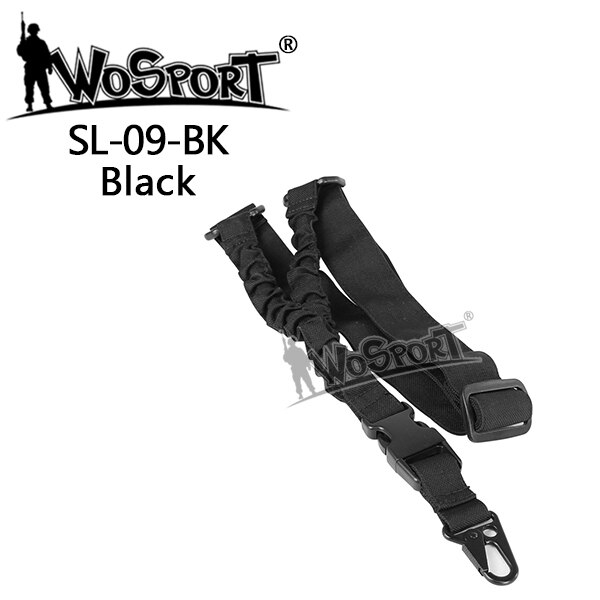 Wosport Taktický 1-bodový popruh bungee, černý