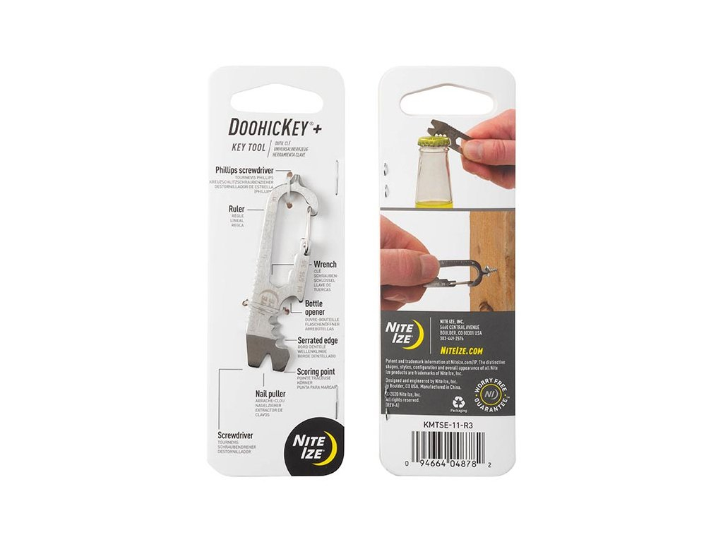 Multifunkční karabinka Doohickey Key plus , stříbrná