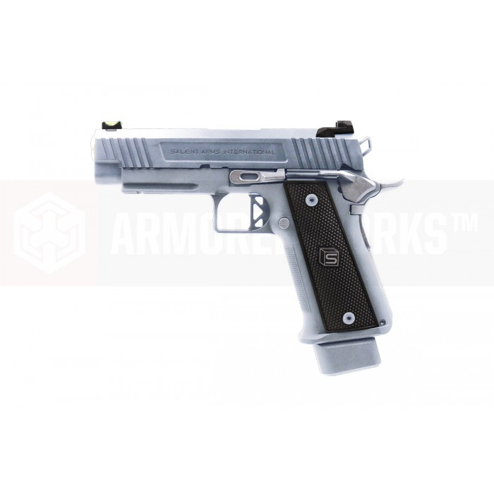 Levně AW Custom EMG / Salient Arms International DS 2011 Hi-Capa 4.3, celokov, blowback - stříbrná