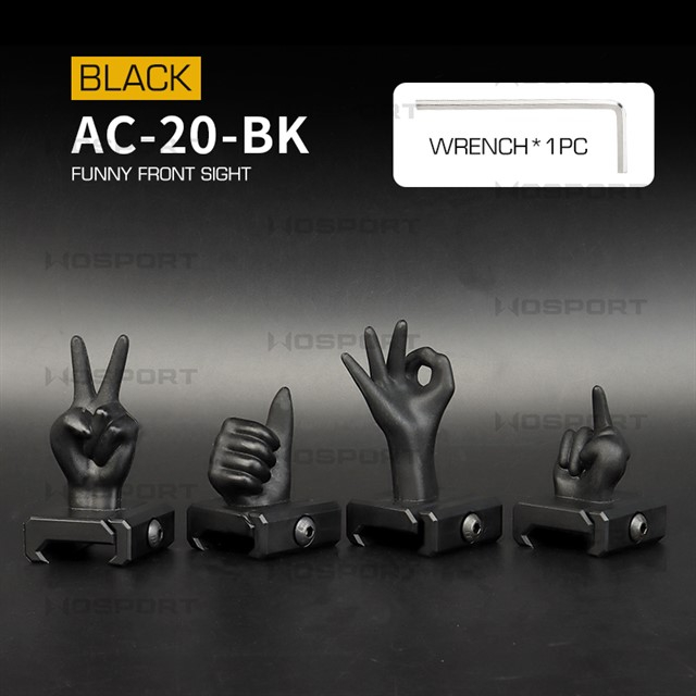 Wosport Set FUNNY plastových RIS mířidel - černé