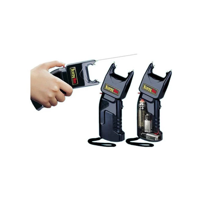 Stun Gun for Self Defense Police 398 Max Volt Rechargeable LED Flashlight Black