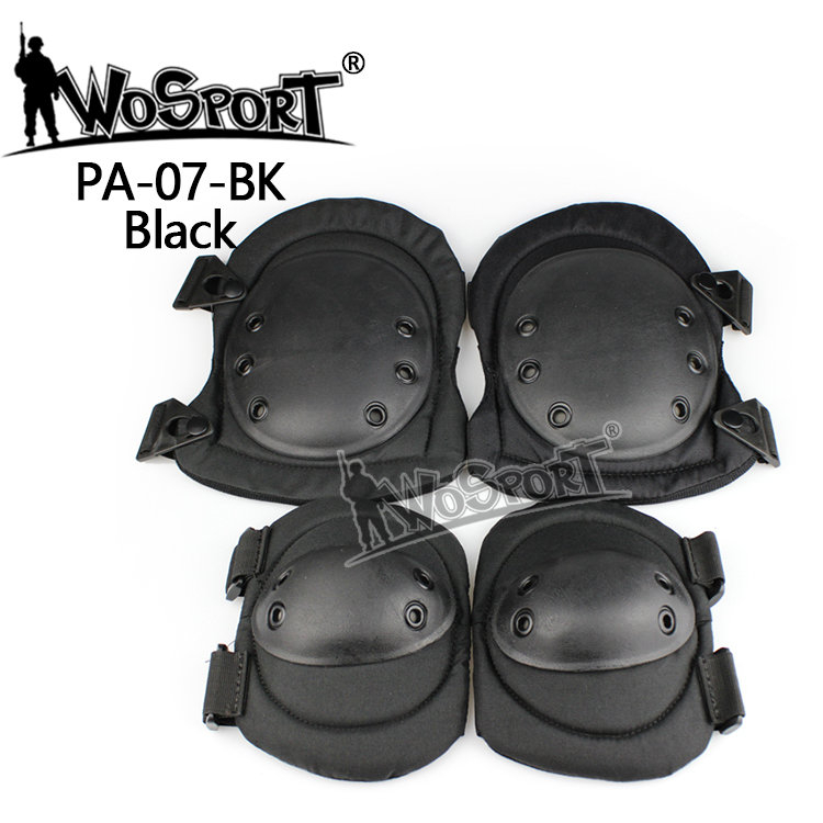 Wosport Rychloodepínací chrániče kolen a loktů - černé