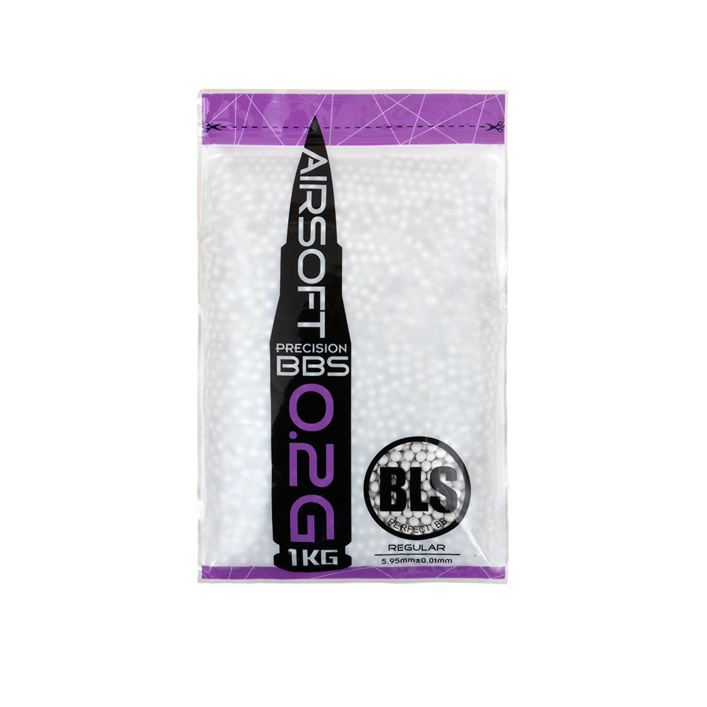 BLS airsoftové kuličky PRECISION 0,20g, 5000 BBs (sáček) – Bílá