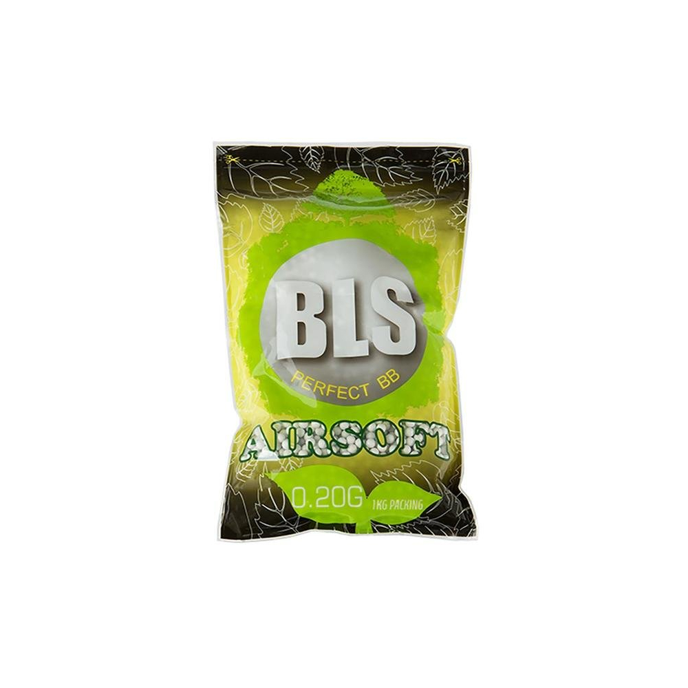 BLS airsoftové kuličky BIO 0,20g, 5000 BBs (sáček) - Bílá