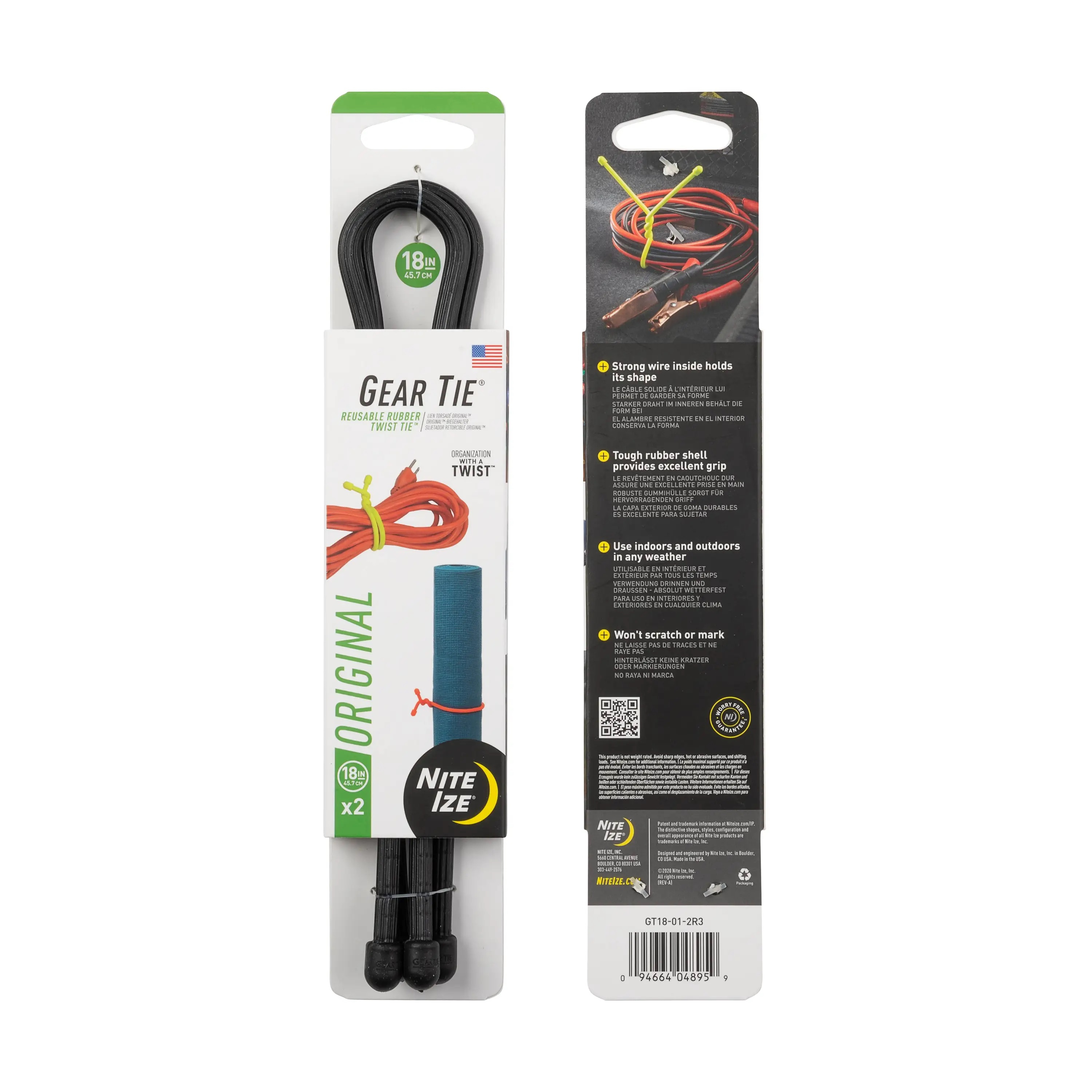 Vázací drát Gear Tie (2ks), černý - délka 18"