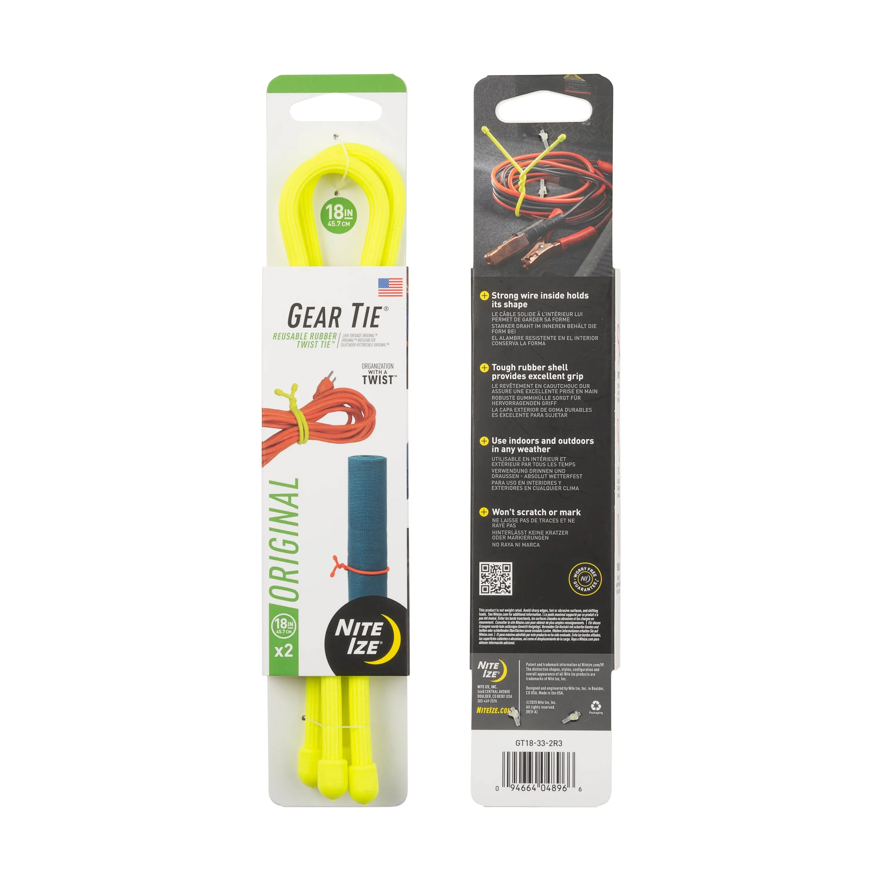 Vázací drát Gear Tie (2ks),žlutá NEON - délka 18"