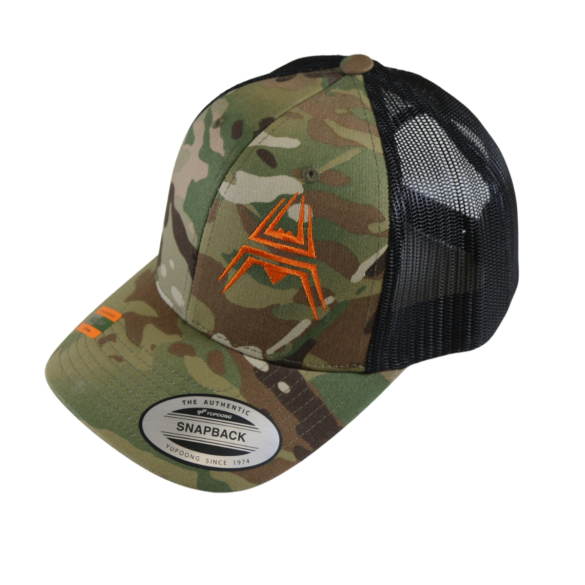 Retro Trucker Kšiltovka ANAREUS Spider logo oranžové - Multicam(R)