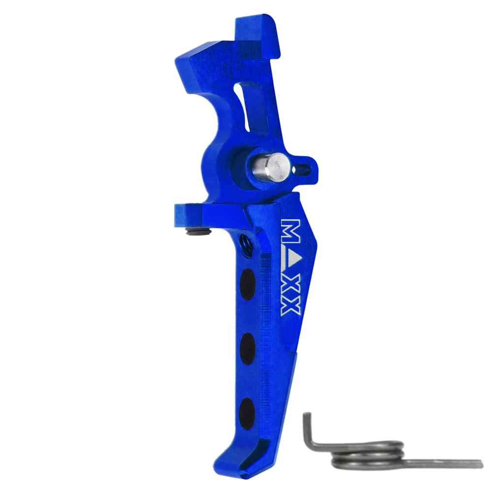 Hliníková CNC SPEED spoušť pro M4/M16 - TYPE E, modrá