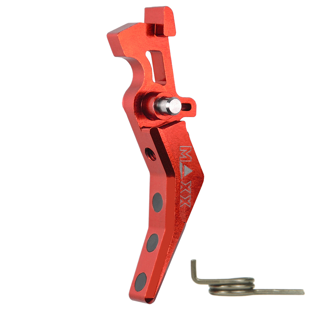 Hliníková CNC ADVANCED spoušť pro M4/M16 - TYPE B, červená