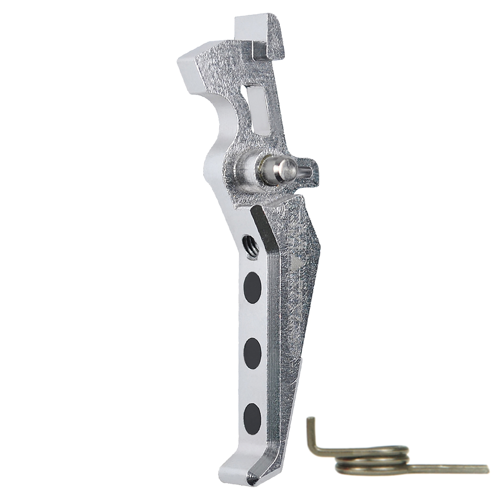 Hliníková CNC ADVANCED spoušť pro M4/M16 - TYPE E, stříbrná