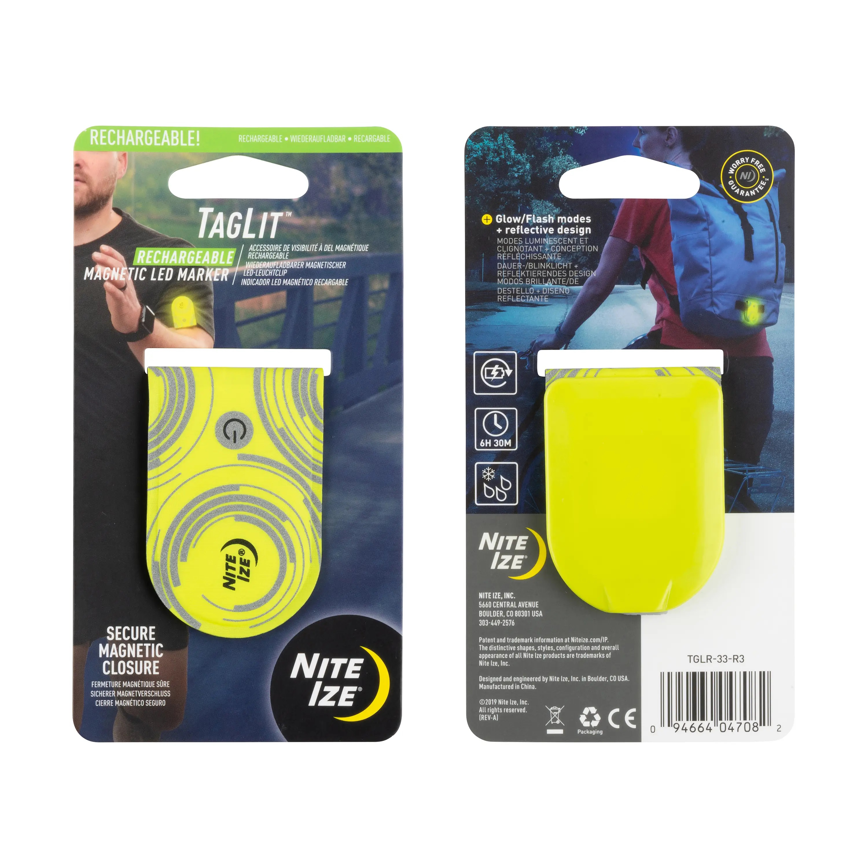Nabíjecí magnetické značkovací LED světlo Nite Ize TagLit - žlutá NEON