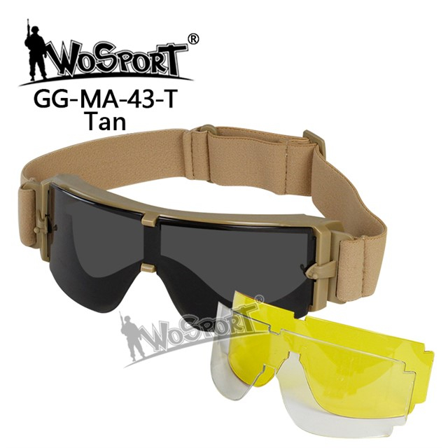 Levně Wosport Ochranné brýle ATF X800 - pískové