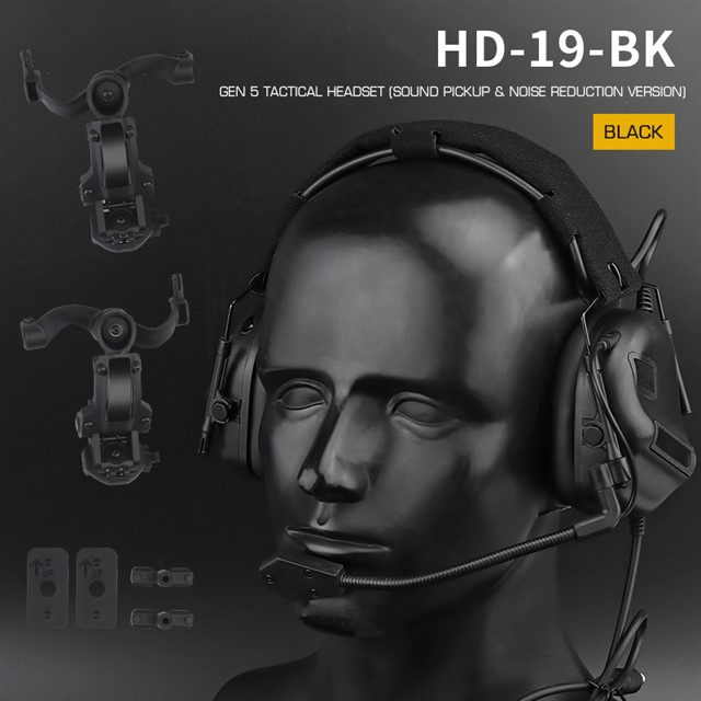 Levně Wosport WoSport aktivní headset Gen5 + montáž na helmu FAST - Černá